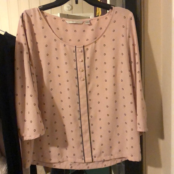 LC Lauren Conrad Tops - Lauren Conrad light pink and black blouse Large